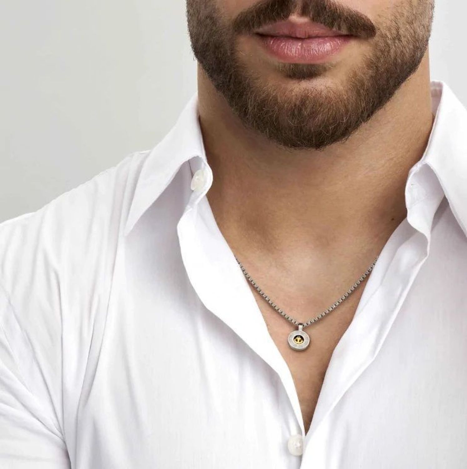 Naszyjnik stalowy męski Nomination Italy Manvision Złota kotwica 133008 012.png